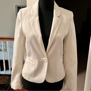 H&M Off-White Single-Button Tailored Blazer